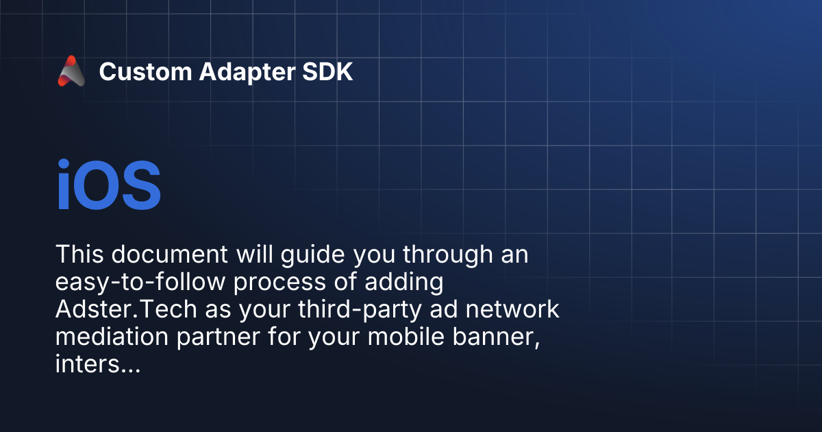 iOS | Custom Adapter SDK